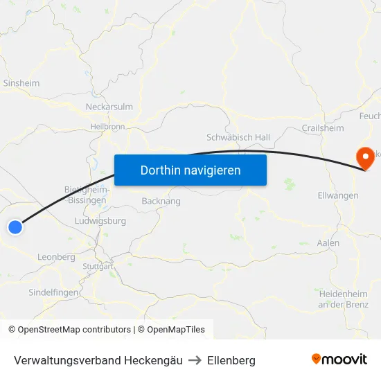 Verwaltungsverband Heckengäu to Ellenberg map
