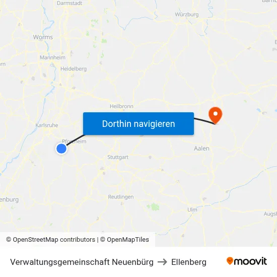 Verwaltungsgemeinschaft Neuenbürg to Ellenberg map