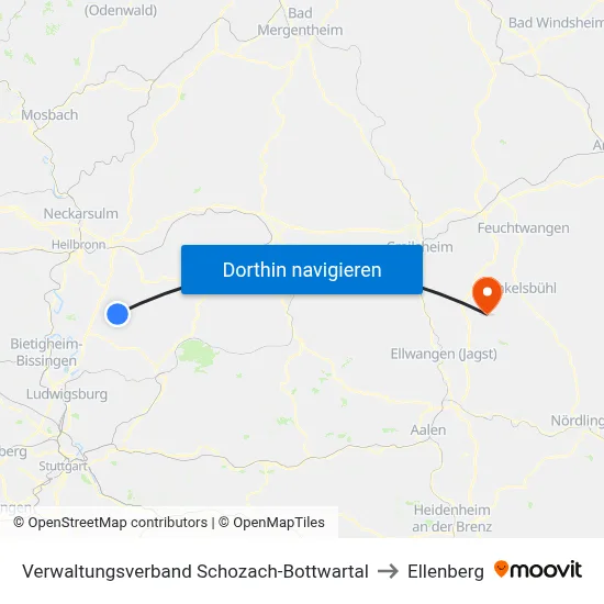 Verwaltungsverband Schozach-Bottwartal to Ellenberg map
