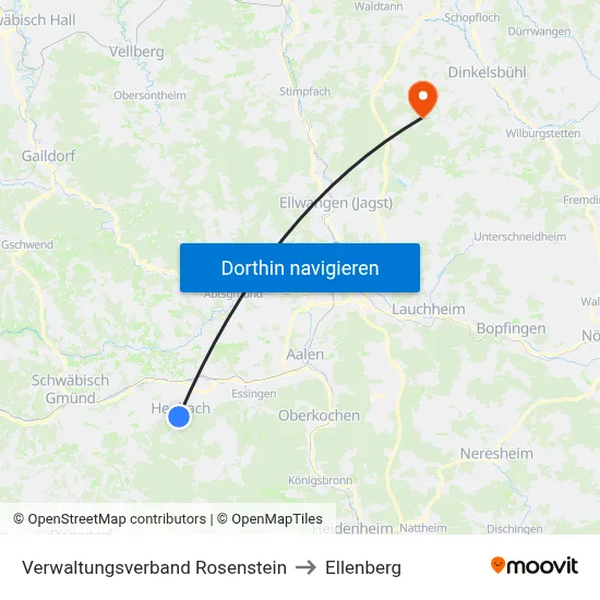 Verwaltungsverband Rosenstein to Ellenberg map
