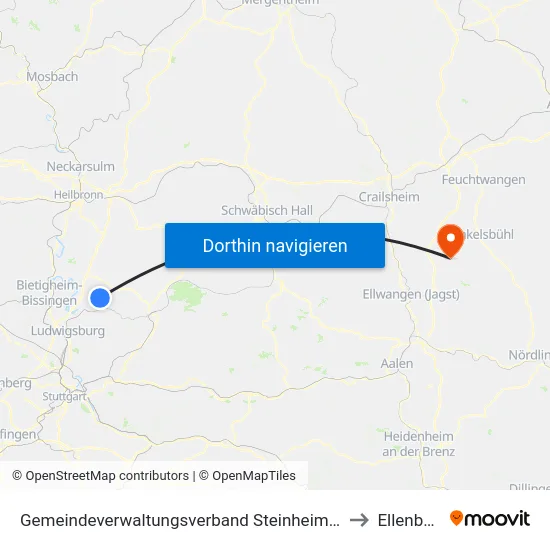 Gemeindeverwaltungsverband Steinheim-Murr to Ellenberg map