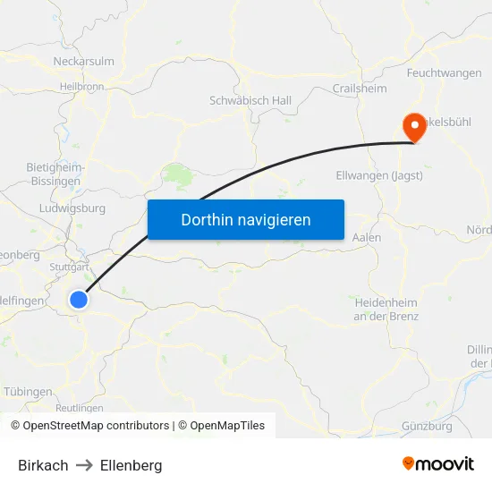 Birkach to Ellenberg map