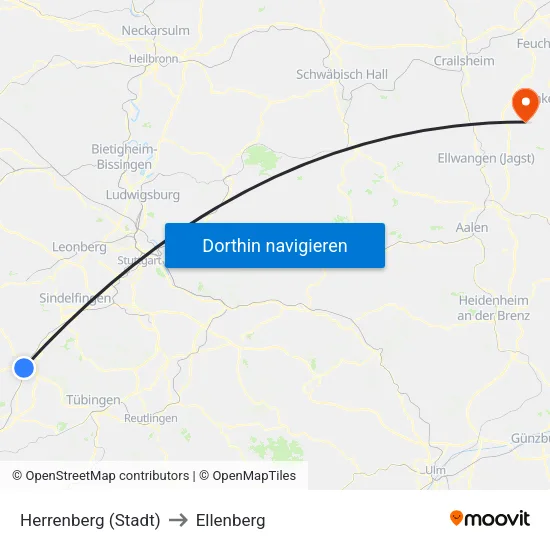 Herrenberg (Stadt) to Ellenberg map