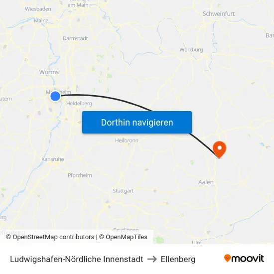Ludwigshafen-Nördliche Innenstadt to Ellenberg map