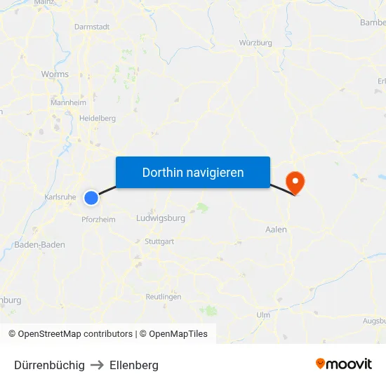 Dürrenbüchig to Ellenberg map