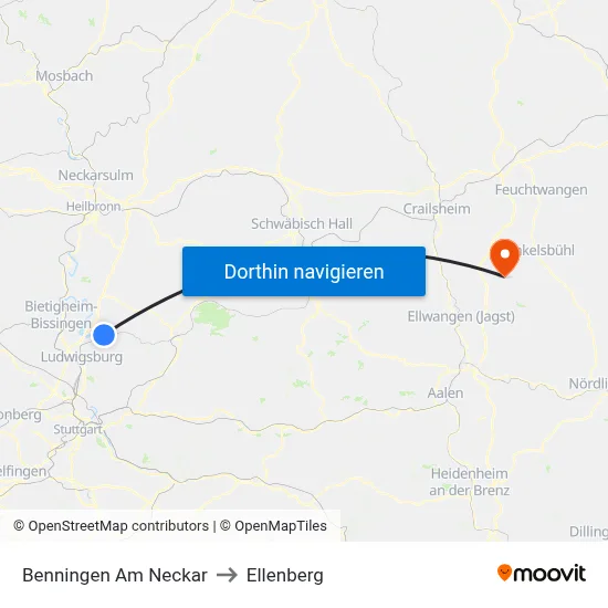 Benningen Am Neckar to Ellenberg map