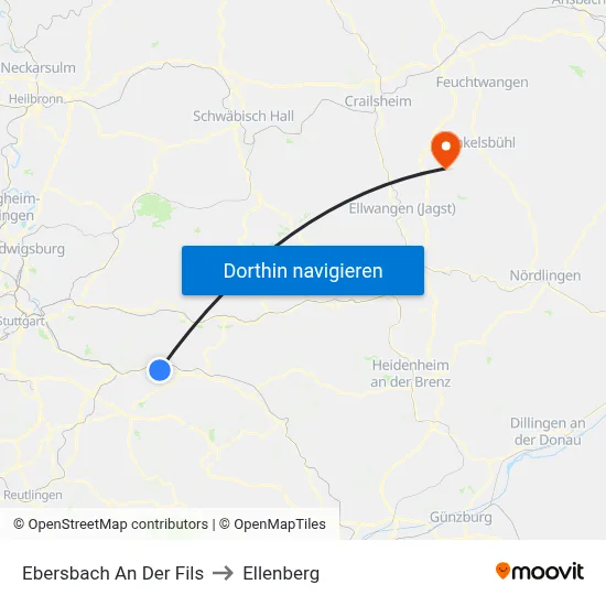 Ebersbach An Der Fils to Ellenberg map