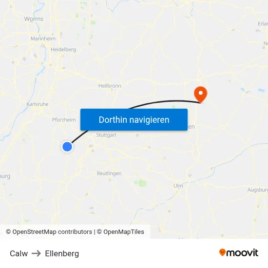 Calw to Ellenberg map