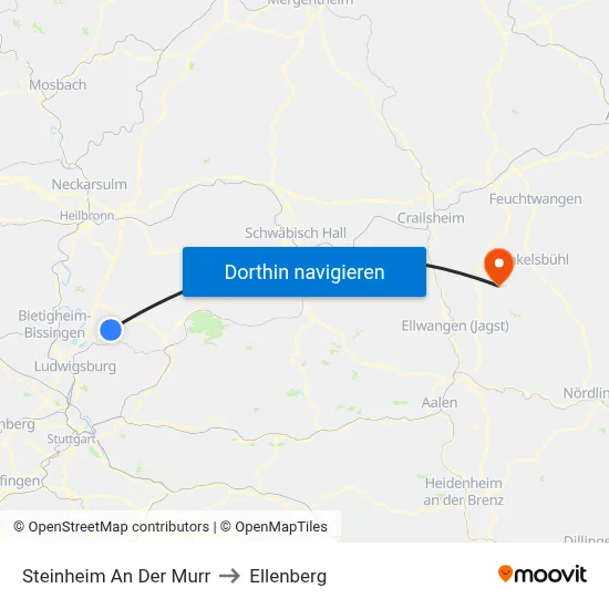 Steinheim An Der Murr to Ellenberg map