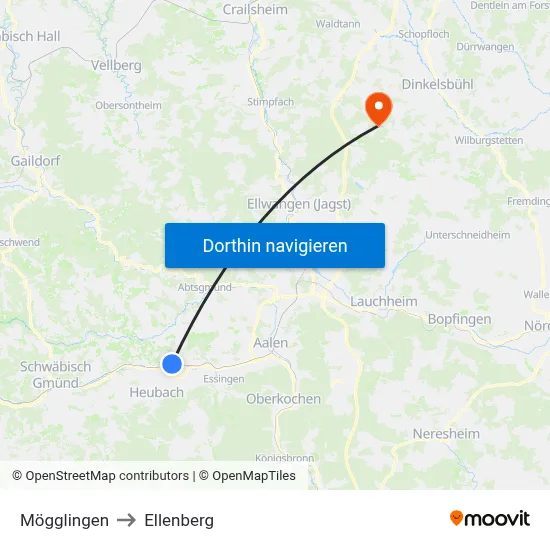 Mögglingen to Ellenberg map