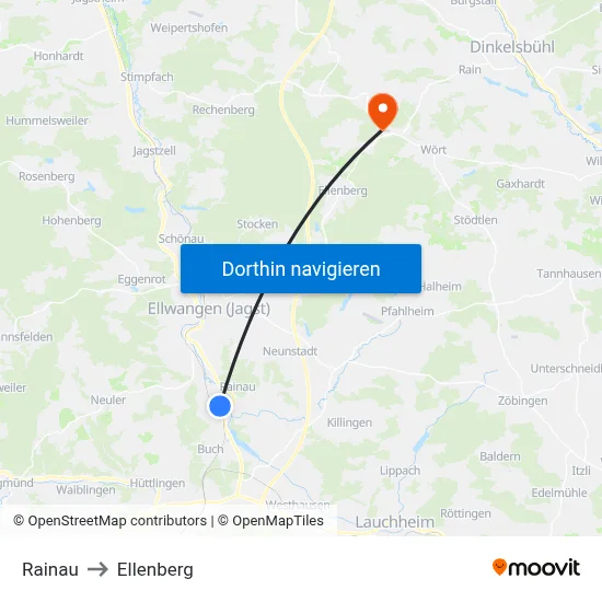 Rainau to Ellenberg map