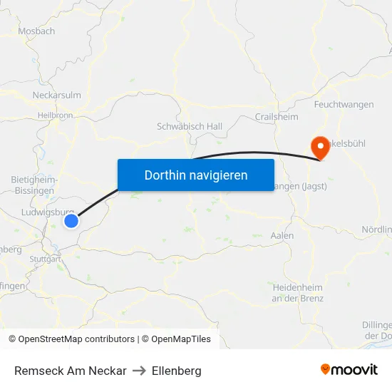 Remseck Am Neckar to Ellenberg map