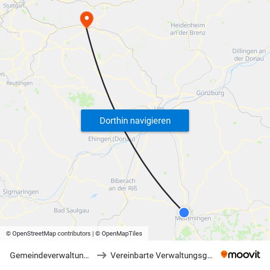 Gemeindeverwaltungsverband Rot-Tannheim to Vereinbarte Verwaltungsgemeinschaft Der Stadt Uhingen map