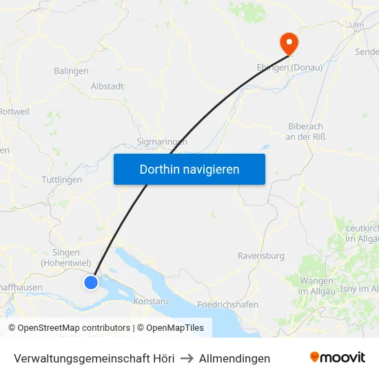 Verwaltungsgemeinschaft Höri to Allmendingen map