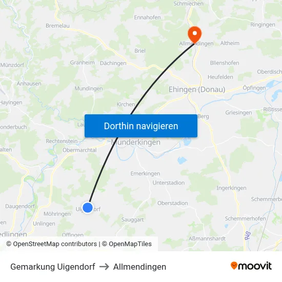 Gemarkung Uigendorf to Allmendingen map