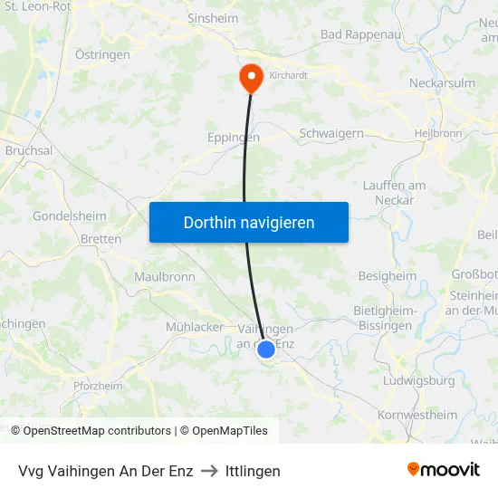 Vvg Vaihingen An Der Enz to Ittlingen map
