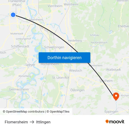 Flomersheim to Ittlingen map