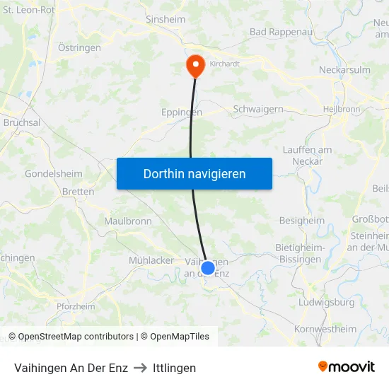 Vaihingen An Der Enz to Ittlingen map