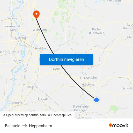Beilstein to Heppenheim map
