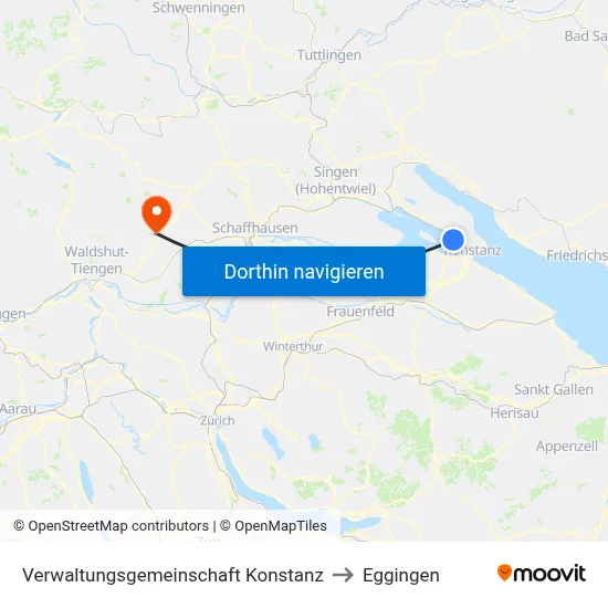 Verwaltungsgemeinschaft Konstanz to Eggingen map