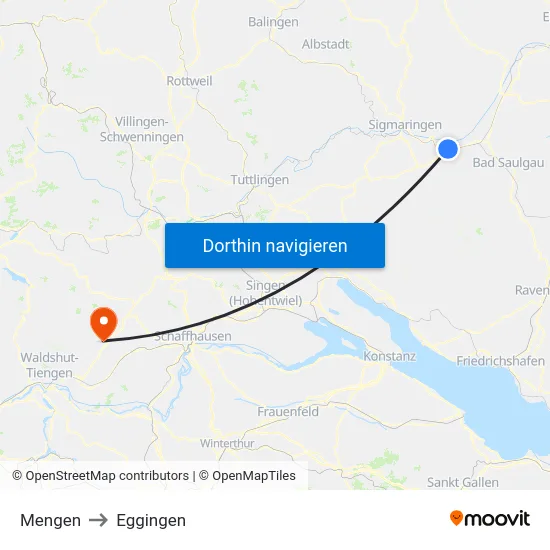 Mengen to Eggingen map
