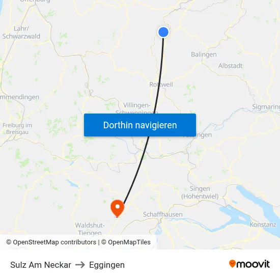 Sulz Am Neckar to Eggingen map