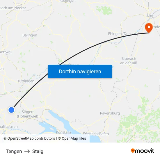 Tengen to Staig map
