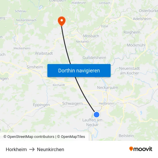 Horkheim to Neunkirchen map