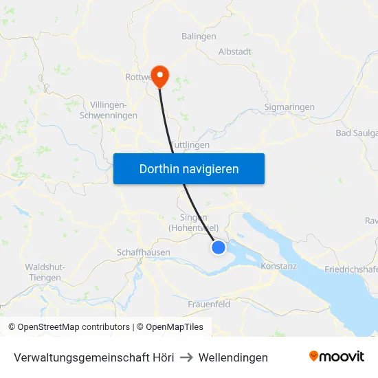 Verwaltungsgemeinschaft Höri to Wellendingen map
