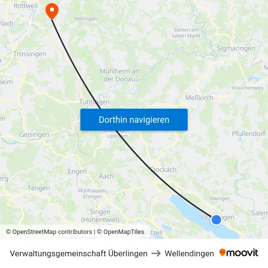 Verwaltungsgemeinschaft Überlingen to Wellendingen map