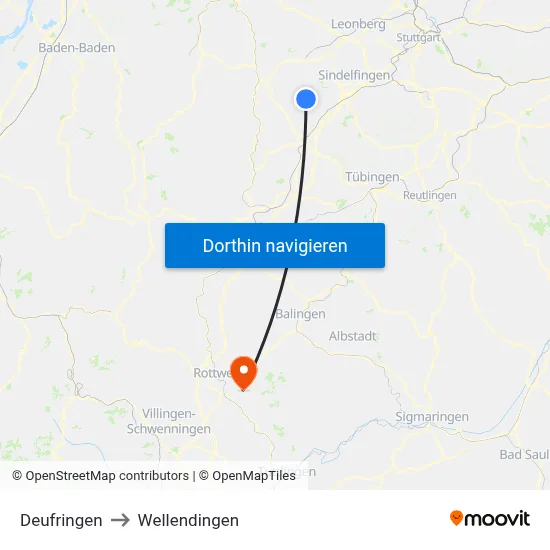 Deufringen to Wellendingen map