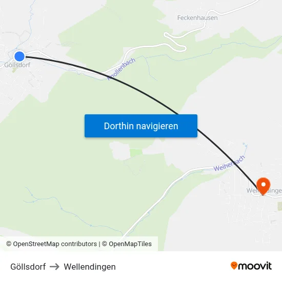 Göllsdorf to Wellendingen map