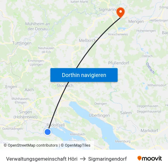 Verwaltungsgemeinschaft Höri to Sigmaringendorf map