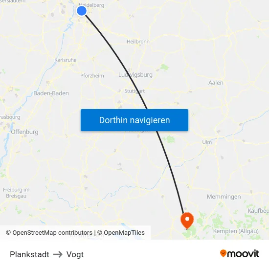 Plankstadt to Vogt map