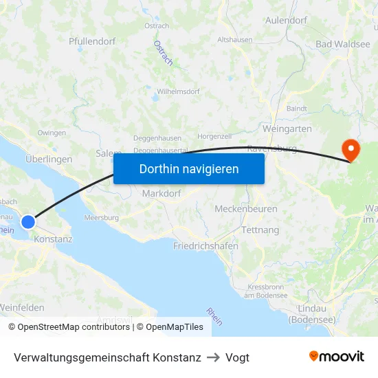Verwaltungsgemeinschaft Konstanz to Vogt map