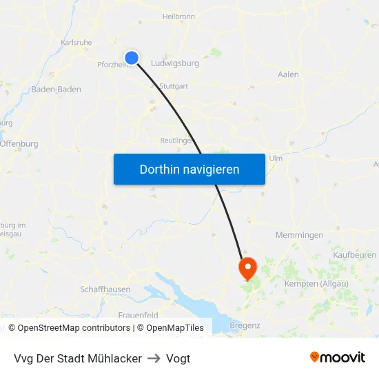 Vvg Der Stadt Mühlacker to Vogt map