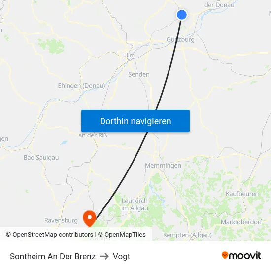 Sontheim An Der Brenz to Vogt map