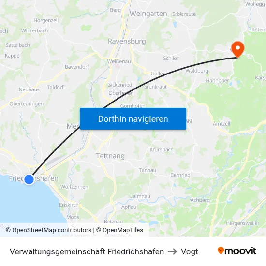 Verwaltungsgemeinschaft Friedrichshafen to Vogt map