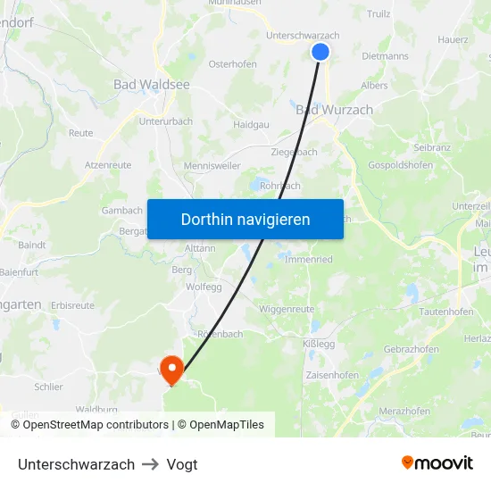 Unterschwarzach to Vogt map