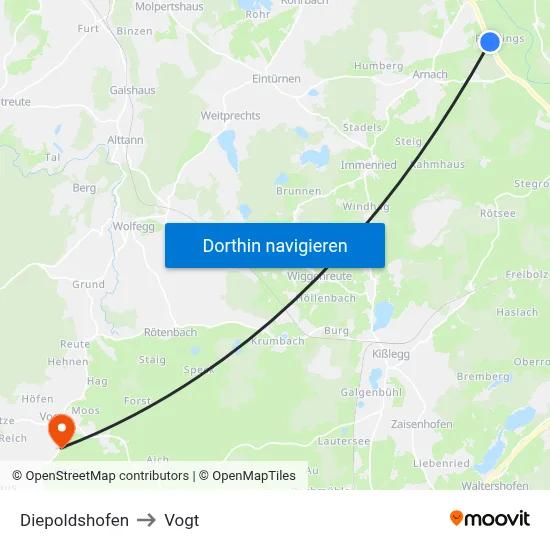 Diepoldshofen to Vogt map
