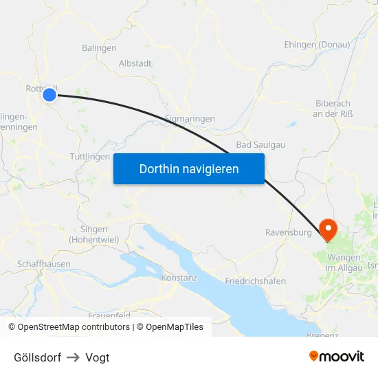 Göllsdorf to Vogt map