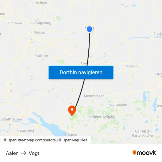Aalen to Vogt map
