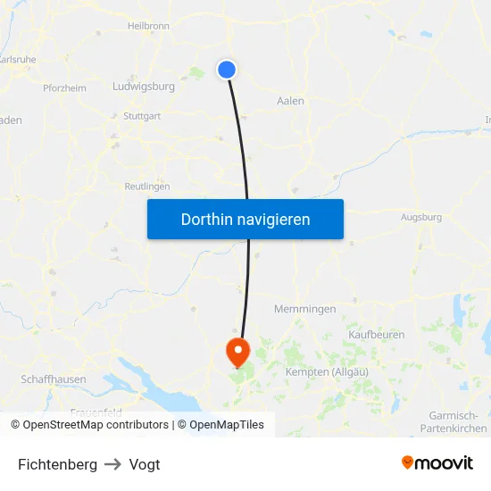 Fichtenberg to Vogt map