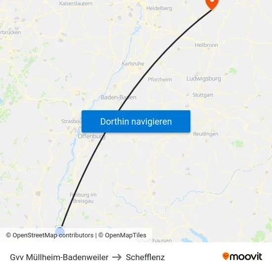 Gvv Müllheim-Badenweiler to Schefflenz map