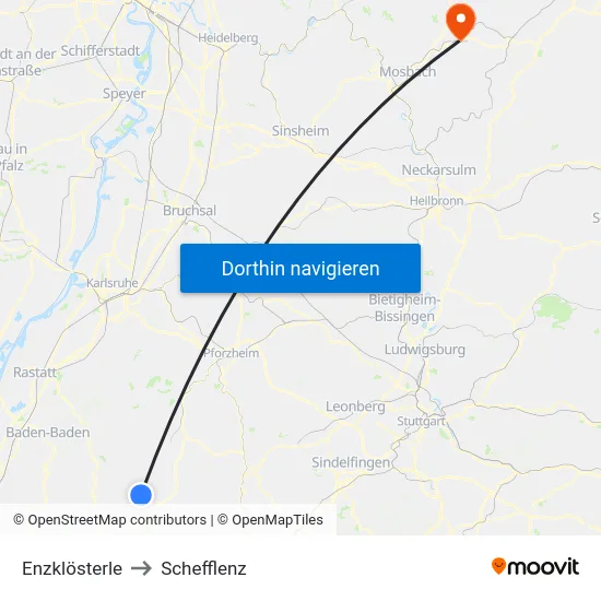 Enzklösterle to Schefflenz map