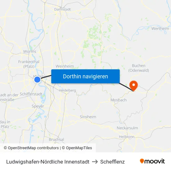 Ludwigshafen-Nördliche Innenstadt to Schefflenz map