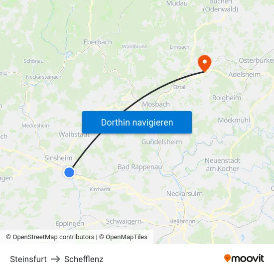 Steinsfurt to Schefflenz map