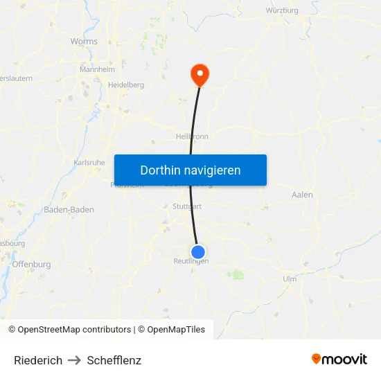 Riederich to Schefflenz map