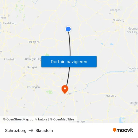 Schrozberg to Blaustein map