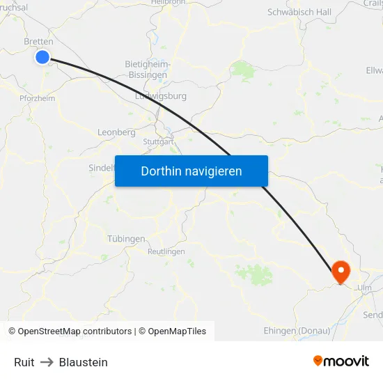 Ruit to Blaustein map